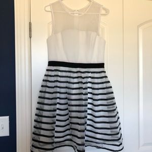 Black and white striped dress